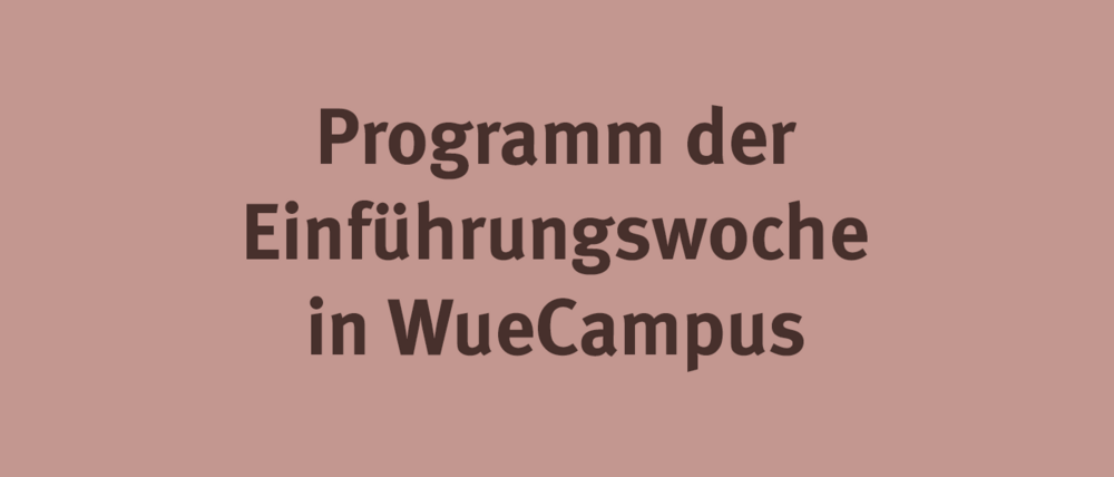 Kachel des Programms der Einführungswoche in WueCampus